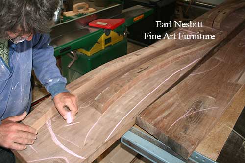 chalking outline for walnut chair legs
